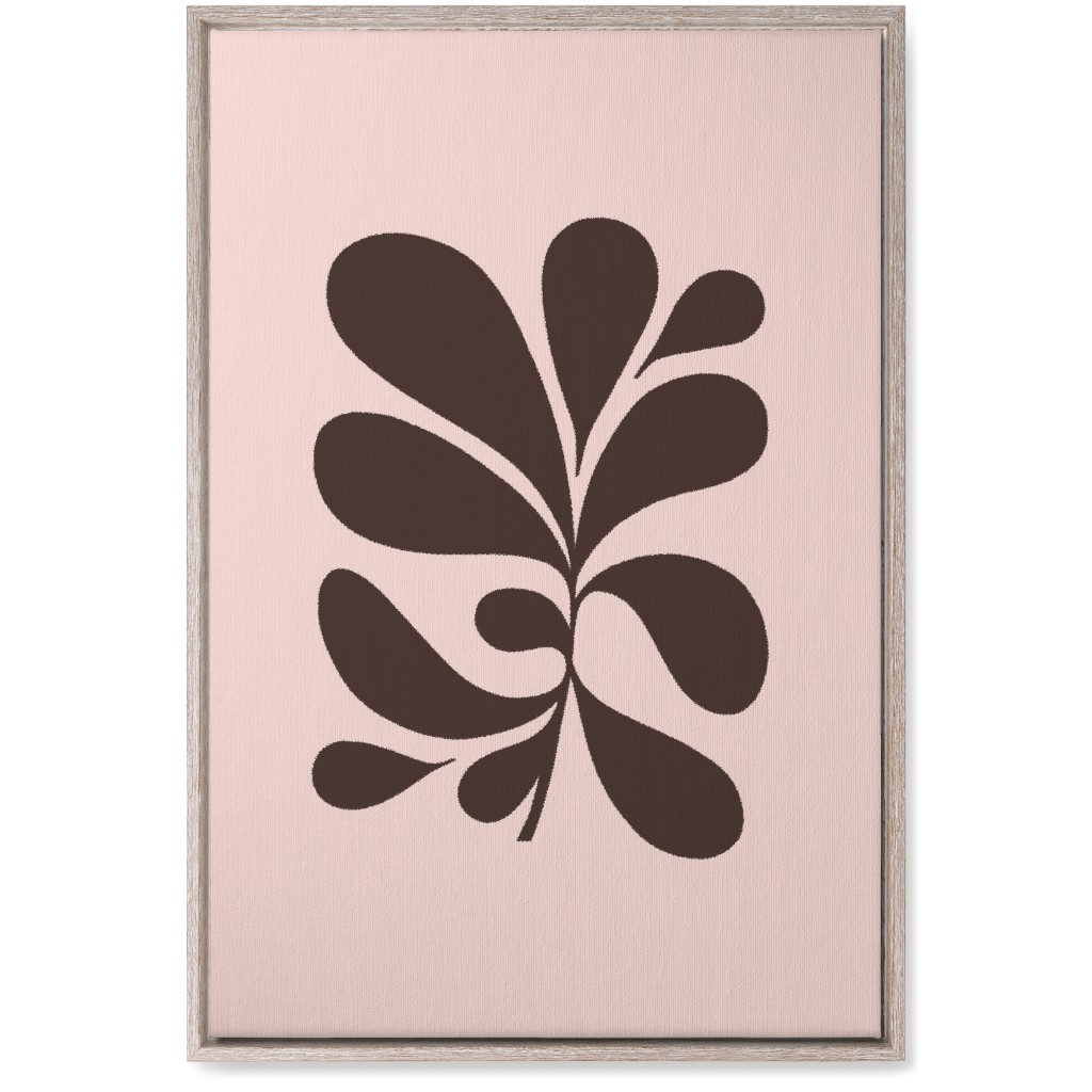 Minimal Foliage - Pink and Brown Wall Art, Rustic, Single piece, Canvas, 20x30, Pink, Bright Pink