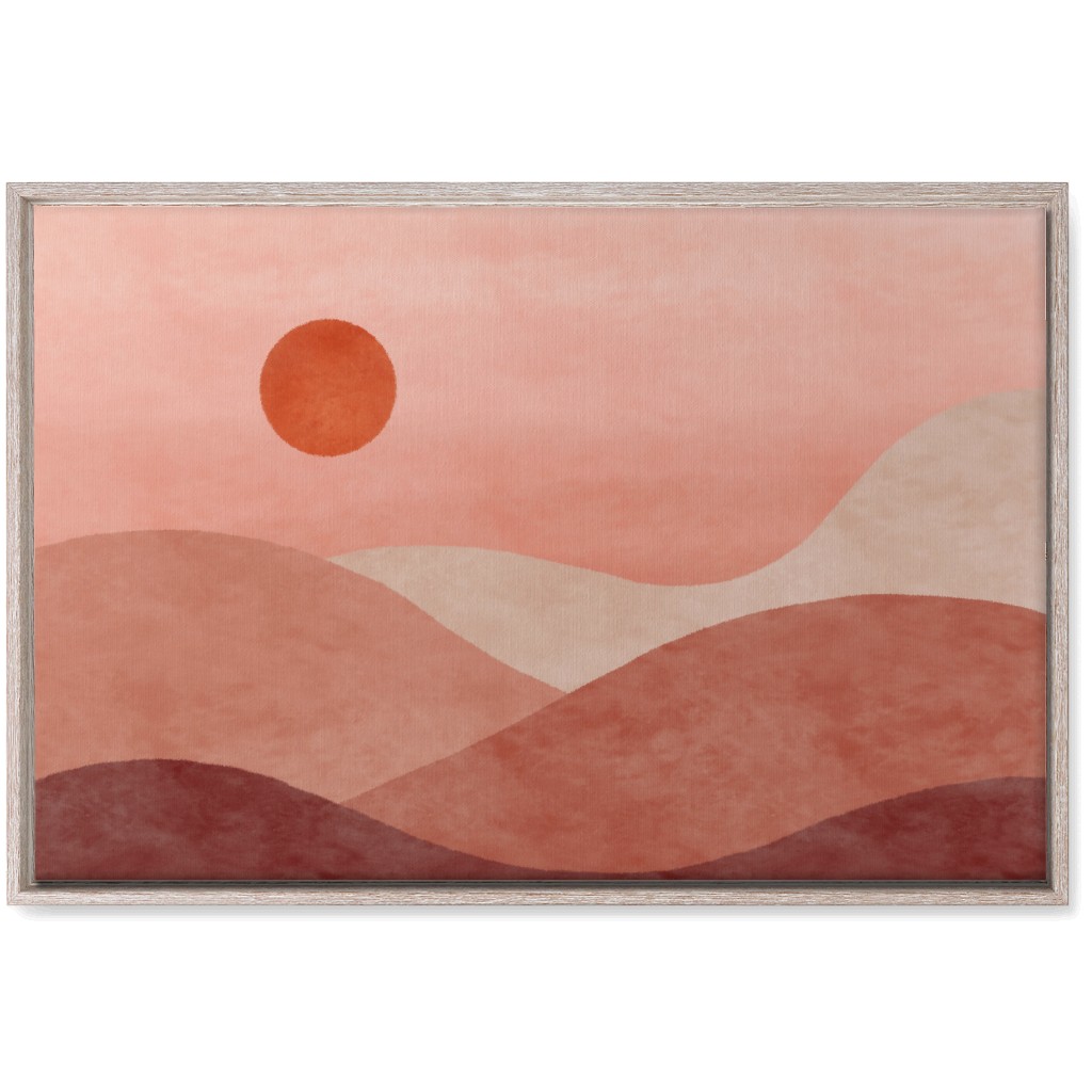 a Desert Sunset - Neutral Wall Art, Rustic, Single piece, Canvas, 20x30, Pink