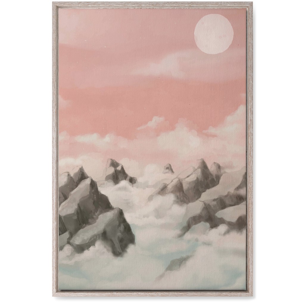 a View From the Mountain Peak Wall Art, Rustic, Single piece, Canvas, 20x30, Pink, Bright Pink