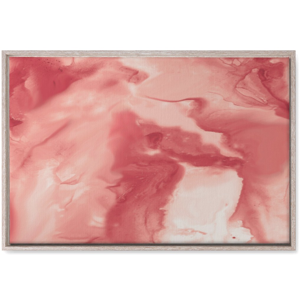 Abstract Watercolor Marble Wall Art, Rustic, Single piece, Canvas, 20x30, Pink