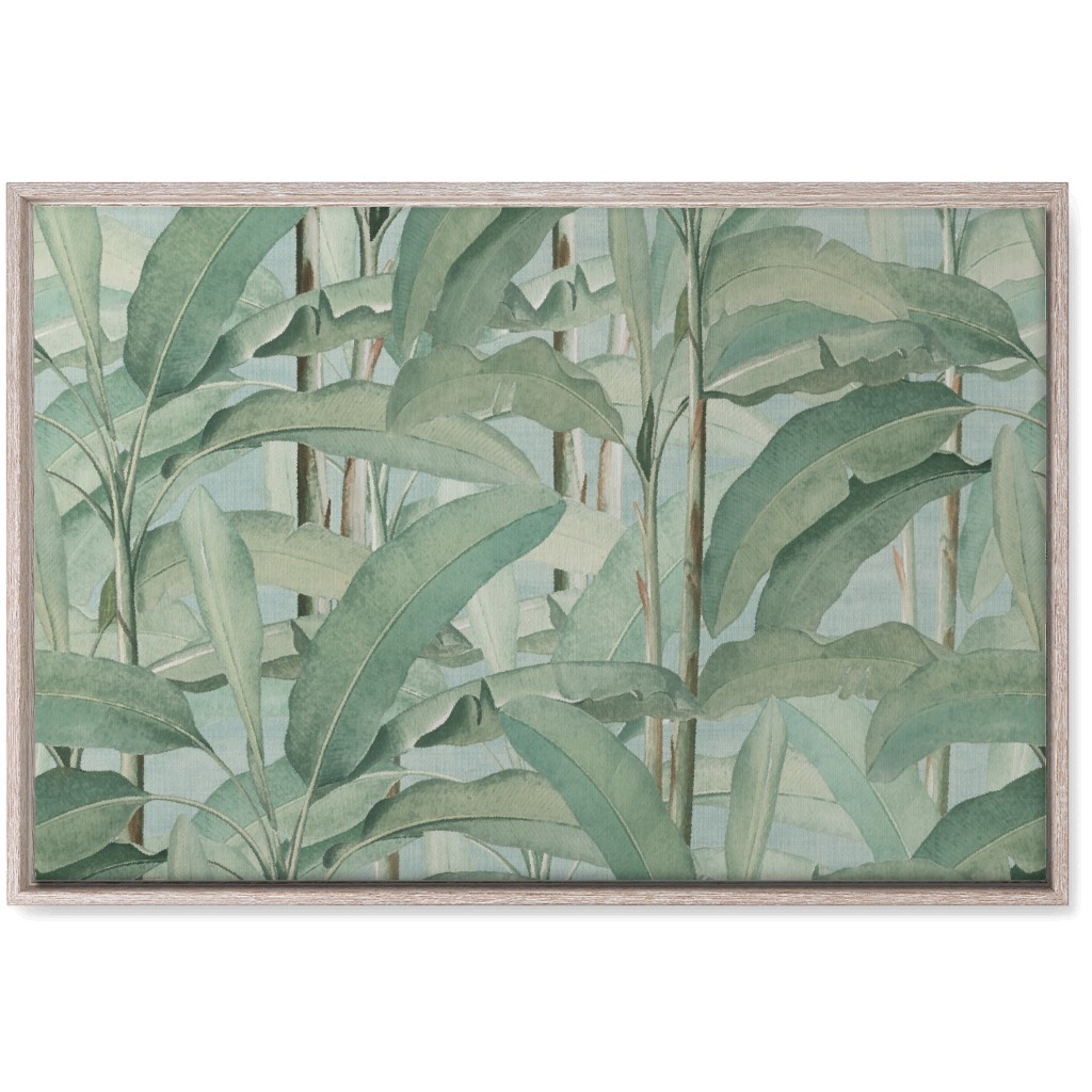 Lush Tropical Leaves Wall Art, Rustic, Single piece, Canvas, 20x30, Green, Classic Green