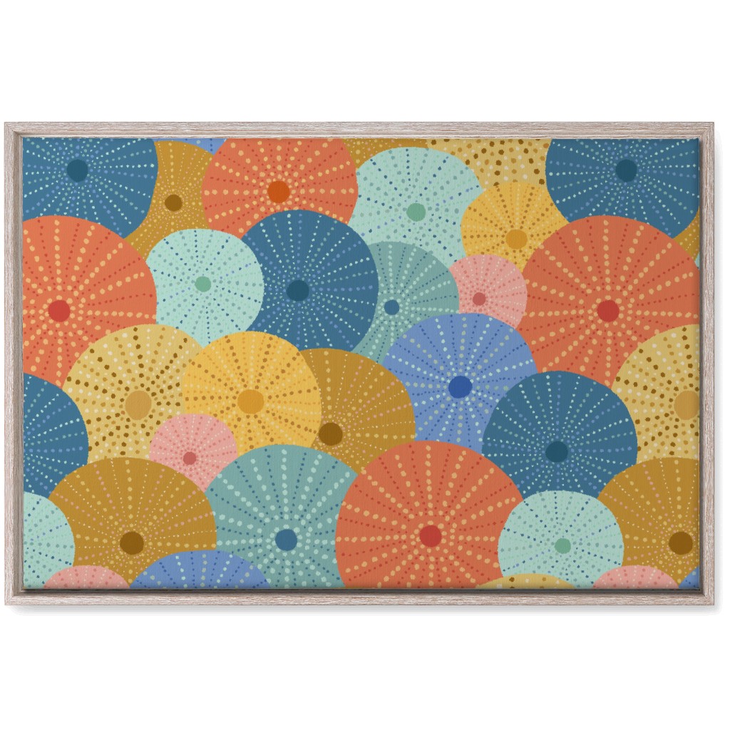 Colorful Sea Urchins Wall Art, Rustic, Single piece, Canvas, 20x30, Multicolor