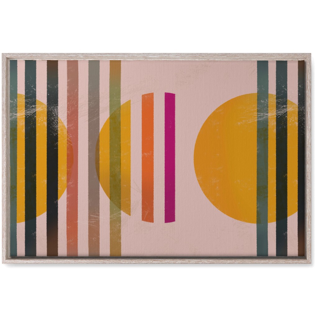 Abstract Cali Sunset - Multi on Pink Wall Art, Rustic, Single piece, Canvas, 20x30, Multicolor