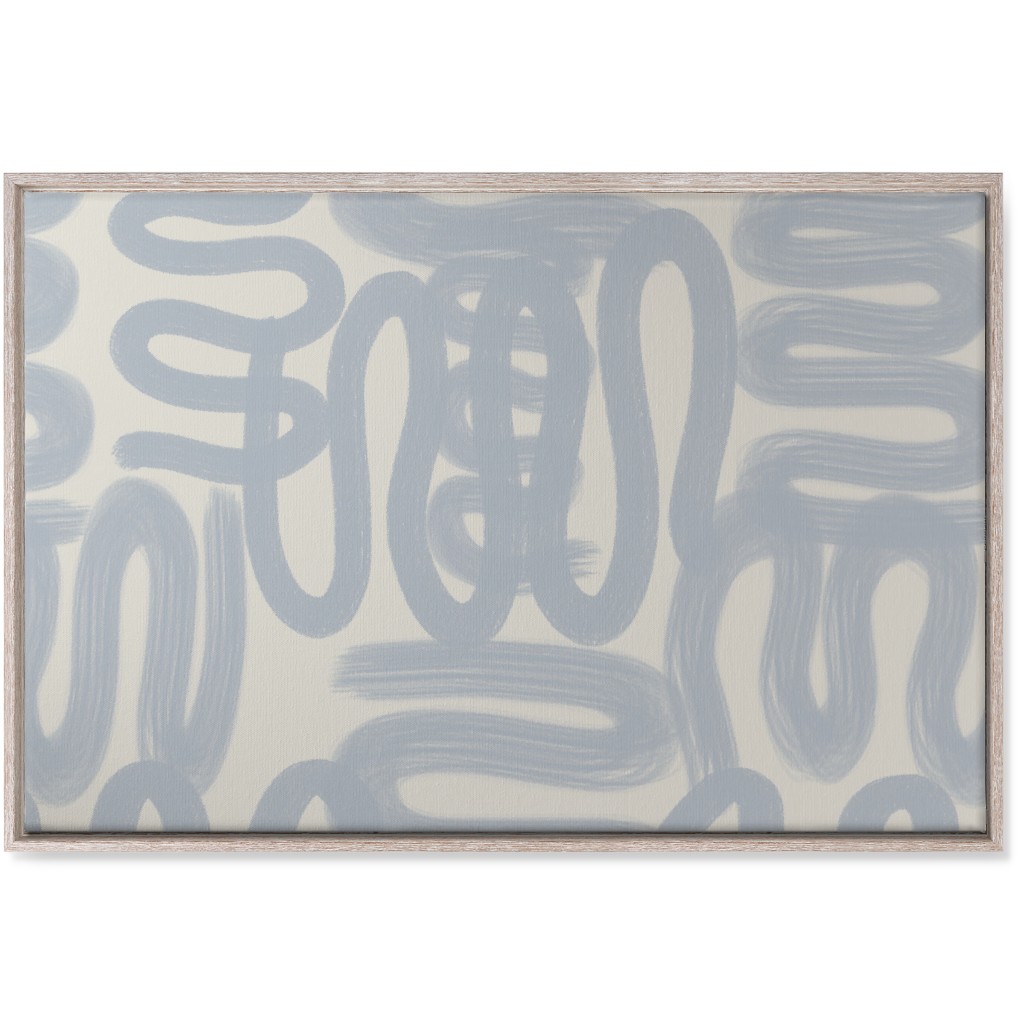 Squiggle - Blue and Cream Wall Art, Rustic, Single piece, Canvas, 24x36, Blue