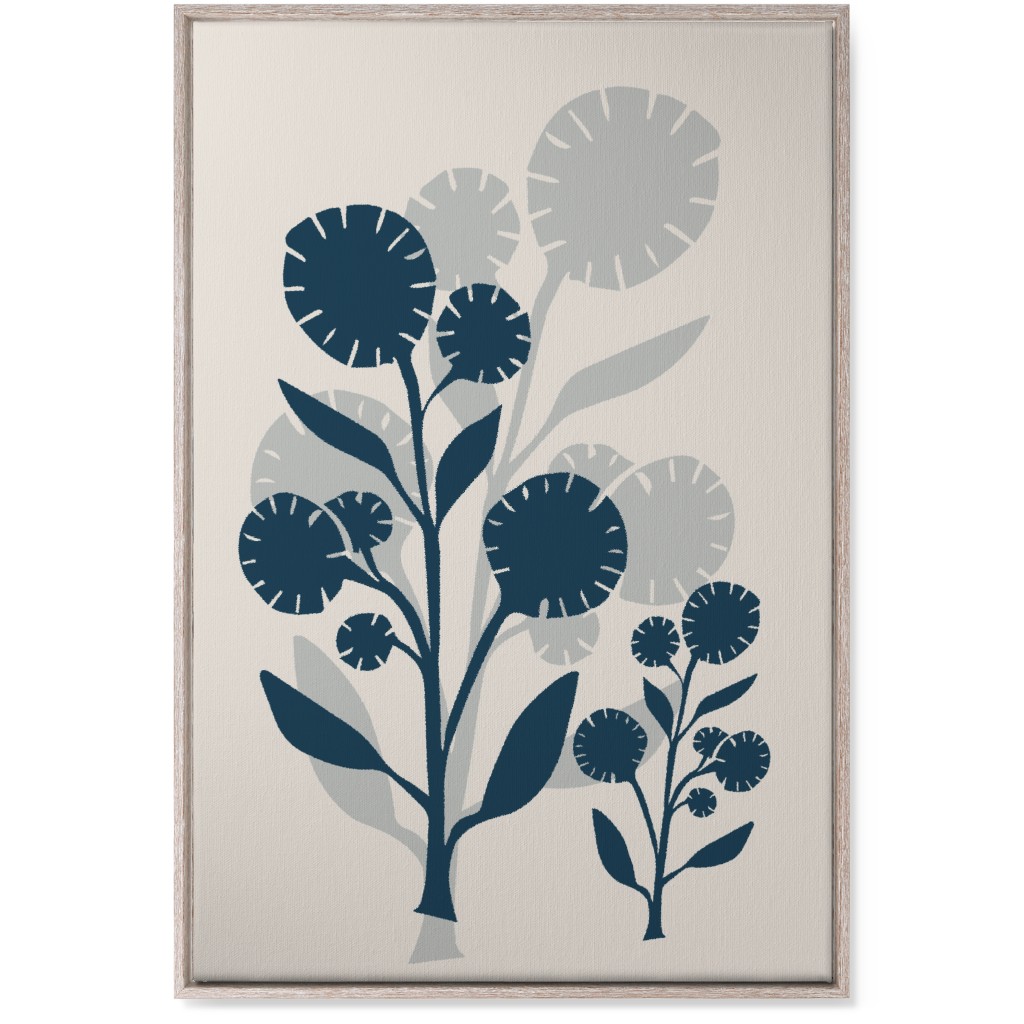 Abstract Flower Wall Art, Rustic, Single piece, Canvas, 24x36, Blue, Blue Yonder