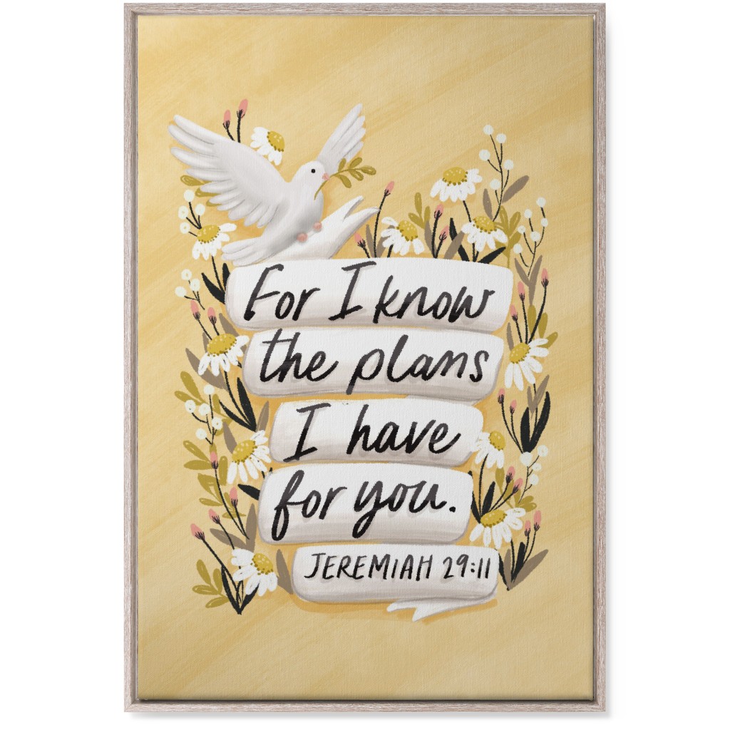 for I Know the Plans I Have for You - Yellow Wall Art, Rustic, Single piece, Canvas, 24x36, Yellow, Classic Yellow