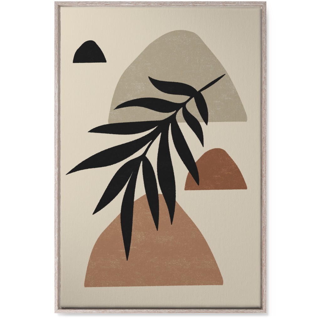 Abstract Palm - Neutral Wall Art, Rustic, Single piece, Canvas, 24x36, Beige