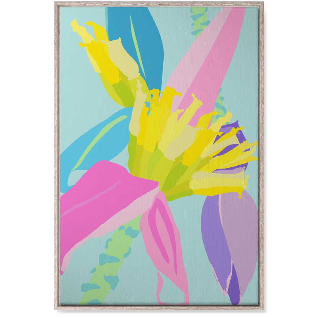 Bold Tropical Banana Plants - Multi Wall Art, Rustic, Single piece, Canvas, 24x36, Multicolor