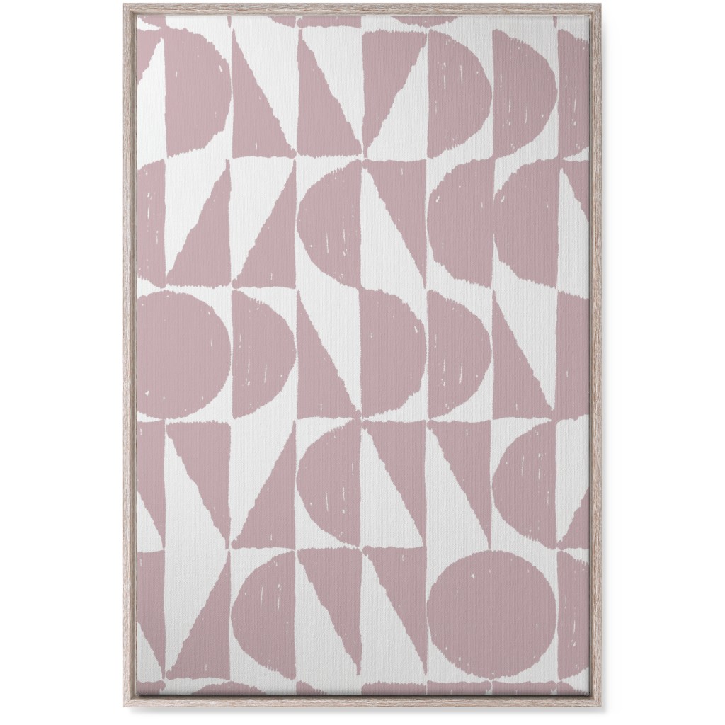 Mod Shapes Wall Art, Rustic, Single piece, Canvas, 24x36, Pink, White
