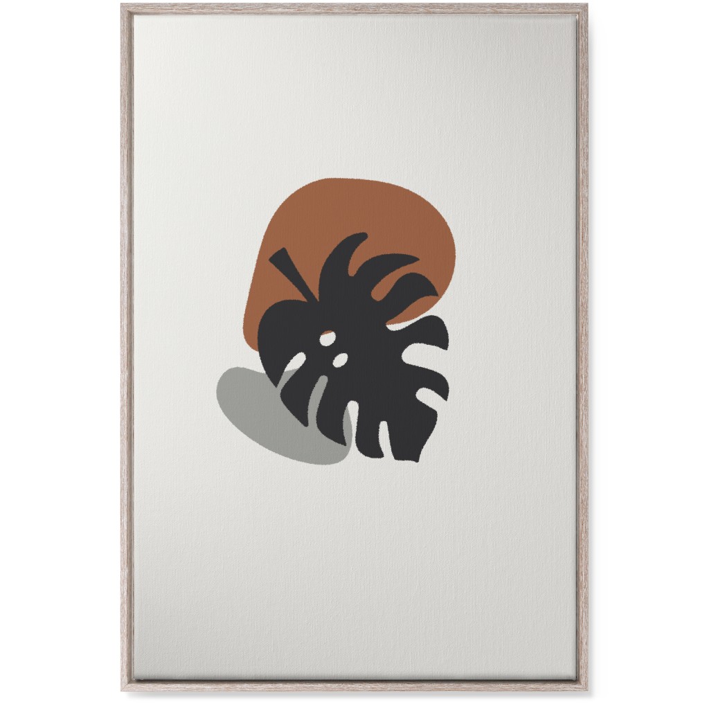 Shapes and Fern Leaf Ii Wall Art, Rustic, Single piece, Canvas, 24x36, Brown, Toast