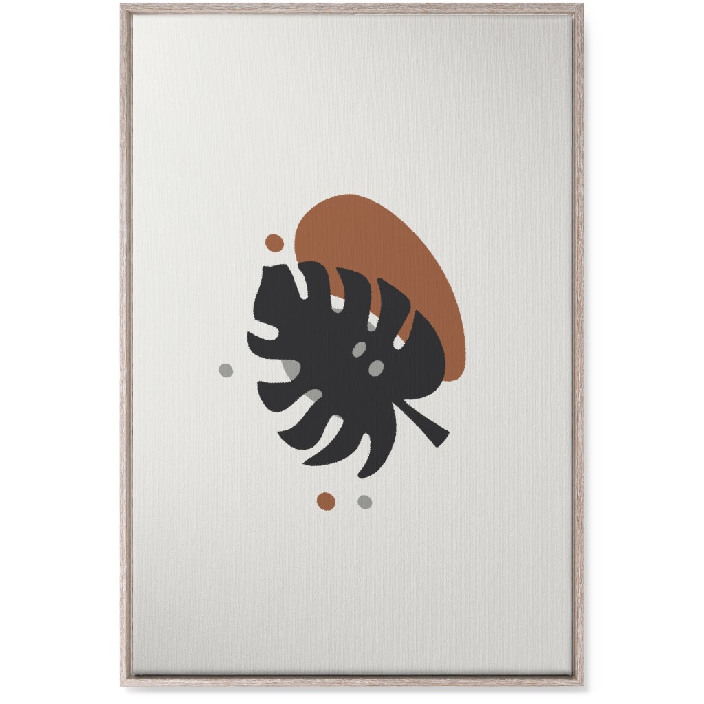Shapes and Fern Leaf Iii Wall Art, Rustic, Single piece, Canvas, 24x36, Brown, Toast