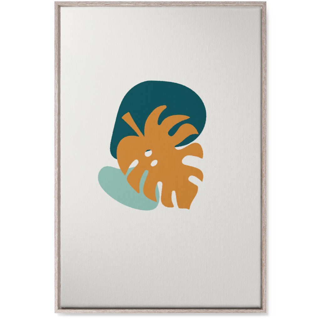 Shapes and Fern Leaf Ii Wall Art, Rustic, Single piece, Canvas, 24x36, Multicolor