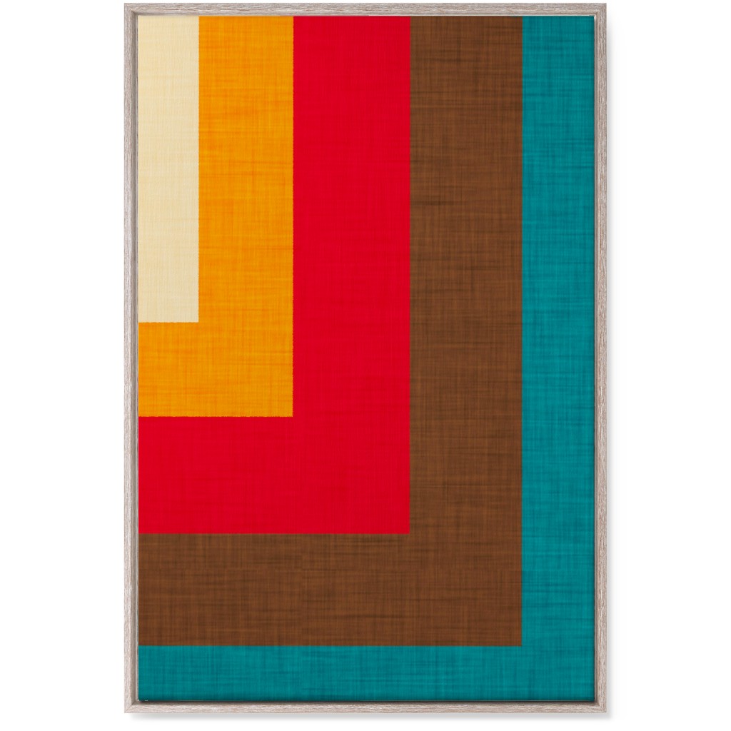 Abstract Mod Cube Wall Art, Rustic, Single piece, Canvas, 24x36, Multicolor
