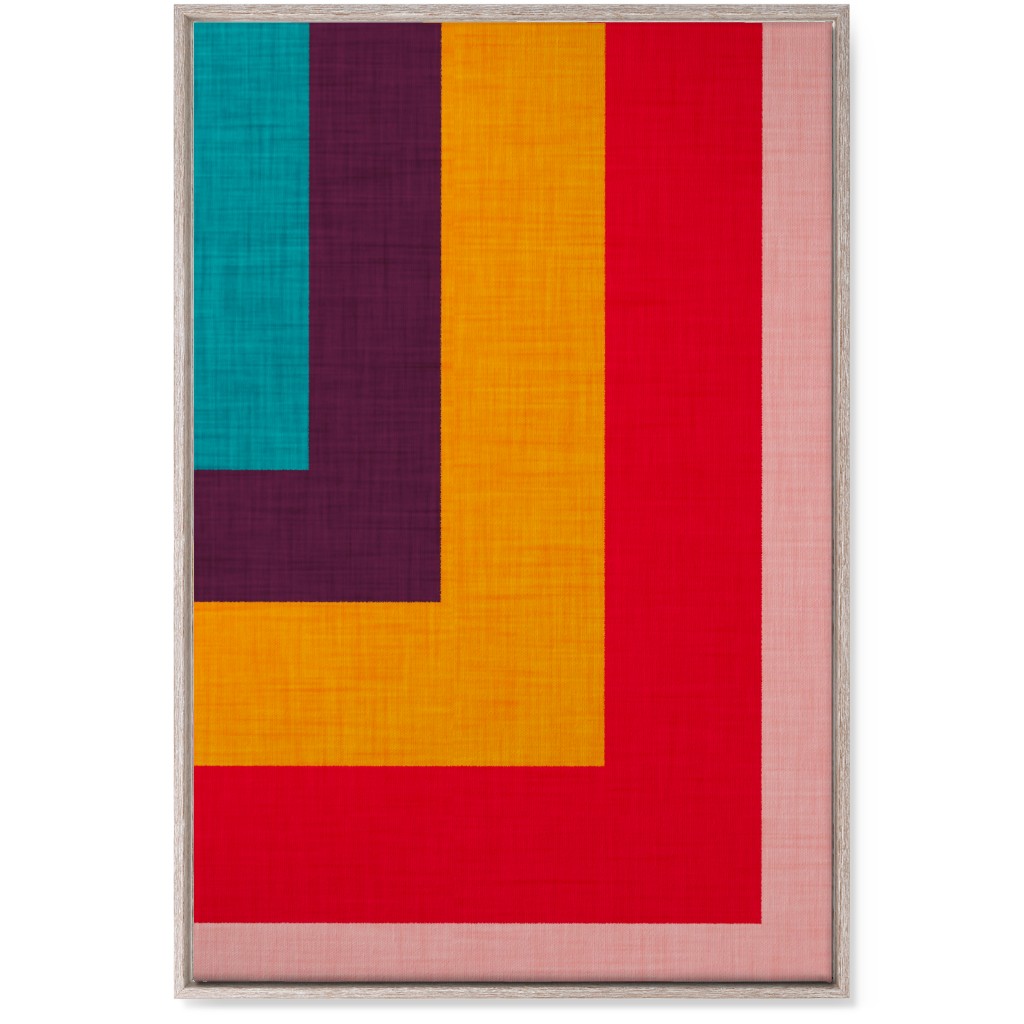 Abstract Mod Cube Wall Art, Rustic, Single piece, Canvas, 24x36, Multicolor