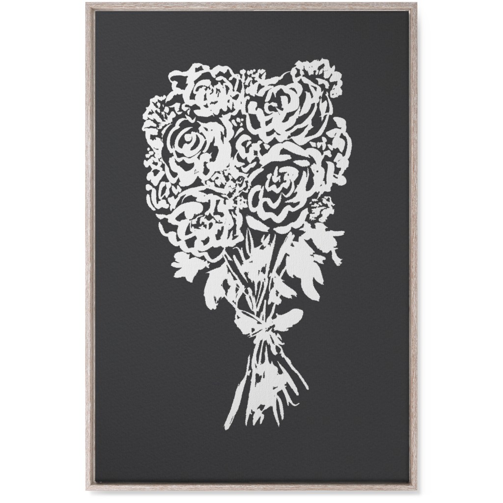 Summer Bouquet Wall Art, Rustic, Single piece, Canvas, 24x36, Gray, Gray