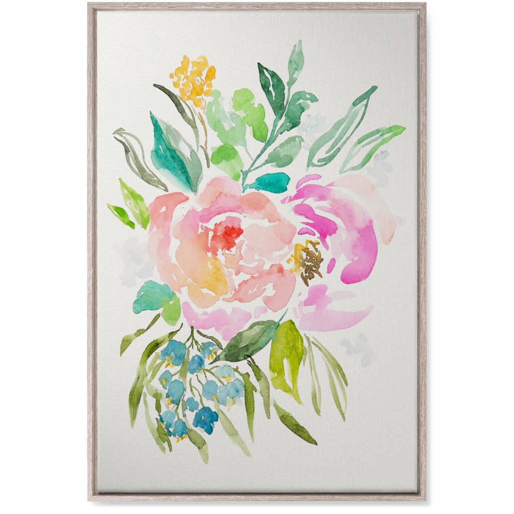 Joyous - Pink Wall Art, Rustic, Single piece, Canvas, 24x36, Multicolor