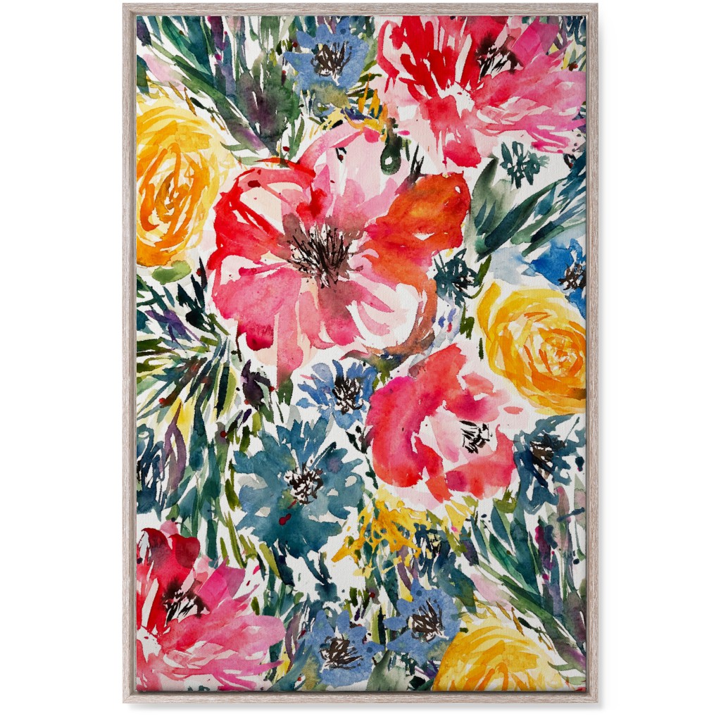 Blair Floral - Multi Wall Art, Rustic, Single piece, Canvas, 24x36, Multicolor
