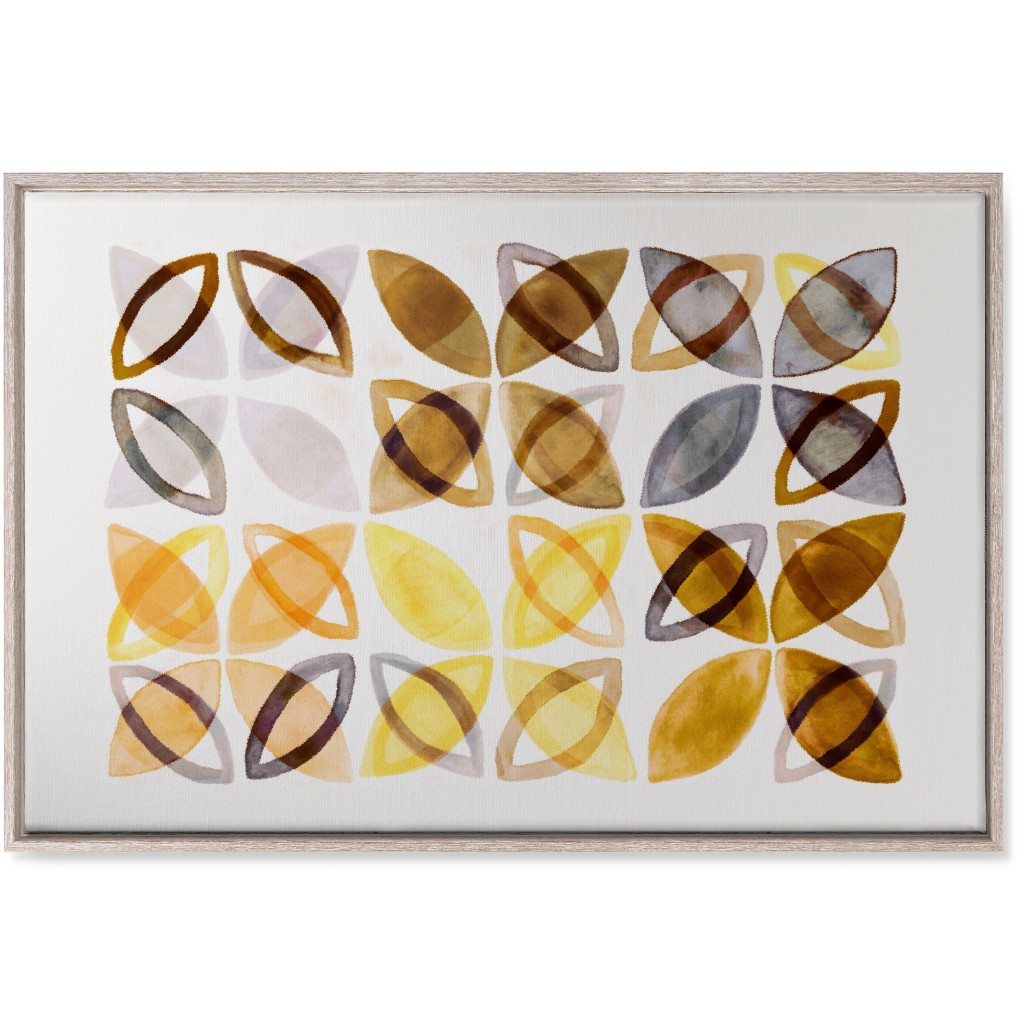 Washed Watercolor Shapes Wall Art, Rustic, Single piece, Canvas, 24x36, Yellow, Dandelion