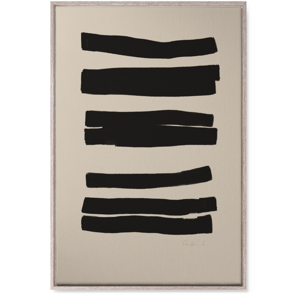 Abstract Bold Stripes I Wall Art, Rustic, Single piece, Canvas, 24x36, Black, Wheat