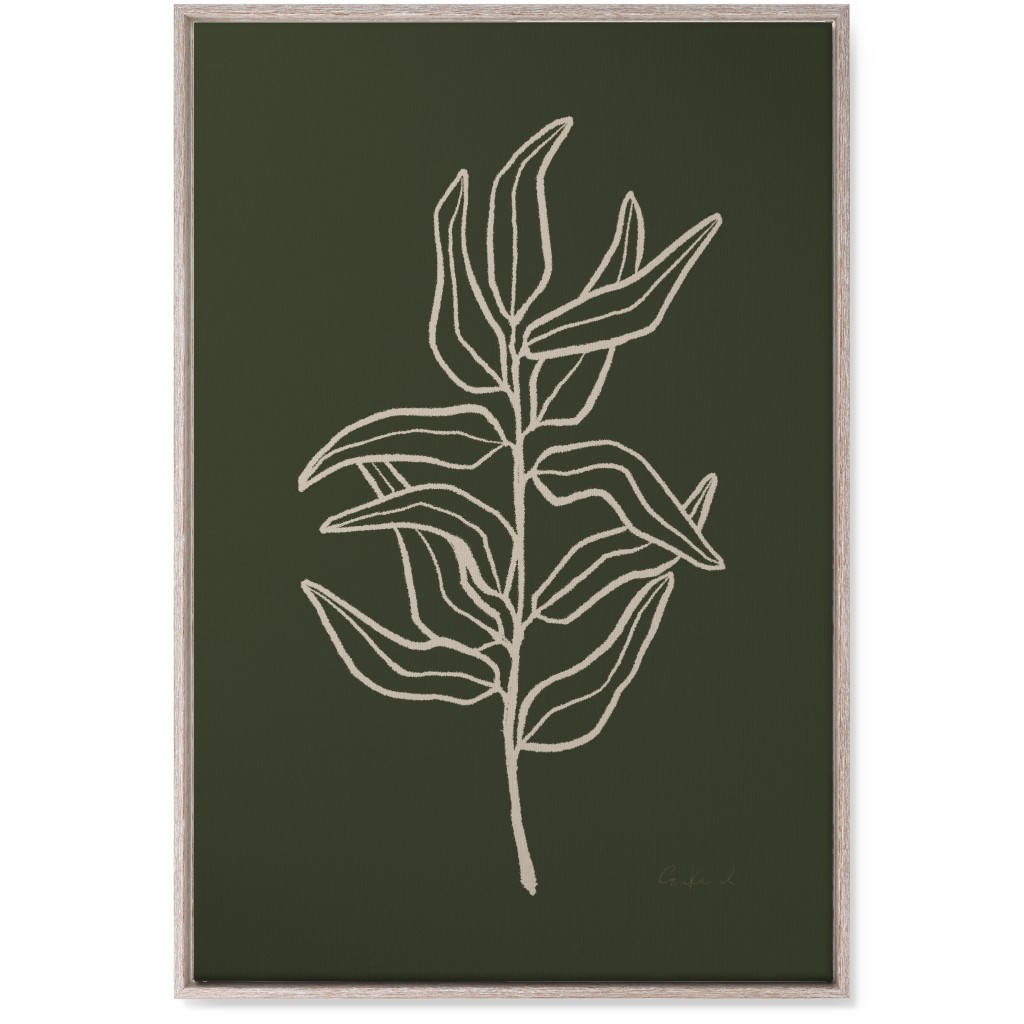 Botanical Eucalyptus Branch Wall Art, Rustic, Single piece, Canvas, 24x36, Green