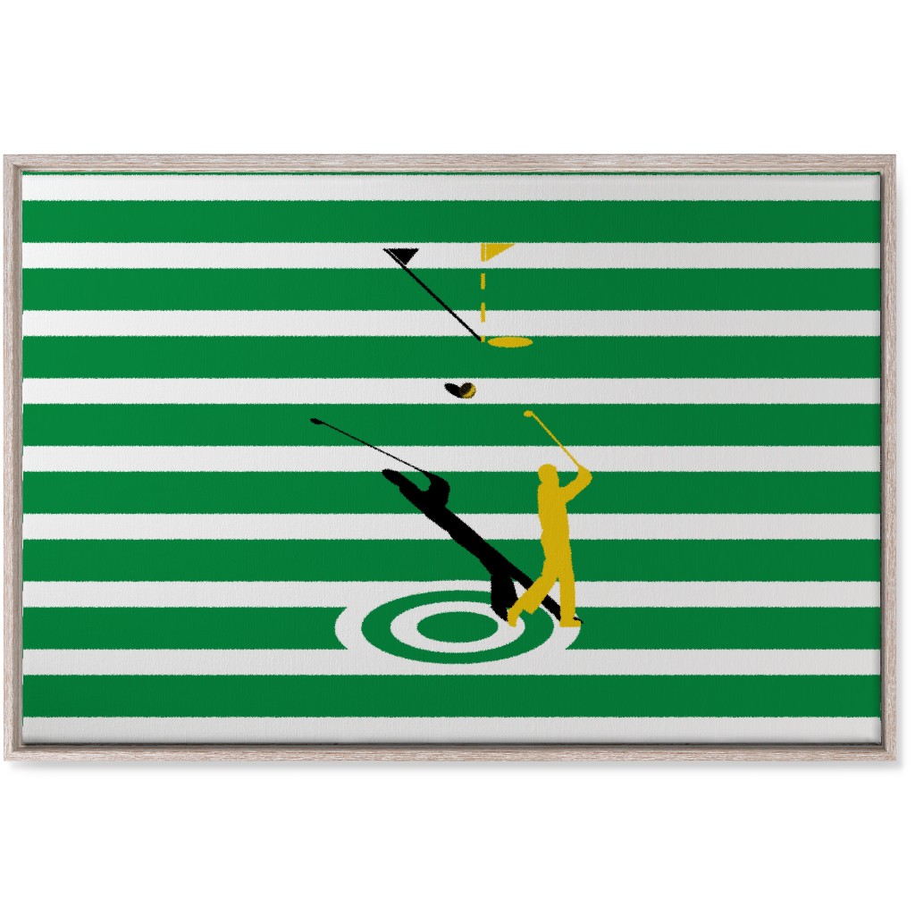 Golf Golden Shot - Green Wall Art, Rustic, Single piece, Canvas, 24x36, Green