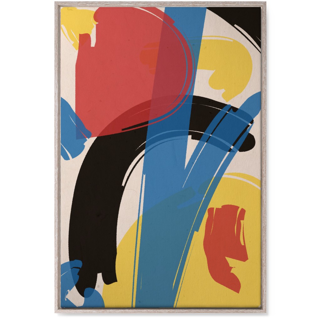 Primary Painterly Abstract - Multi Wall Art, Rustic, Single piece, Canvas, 24x36, Multicolor