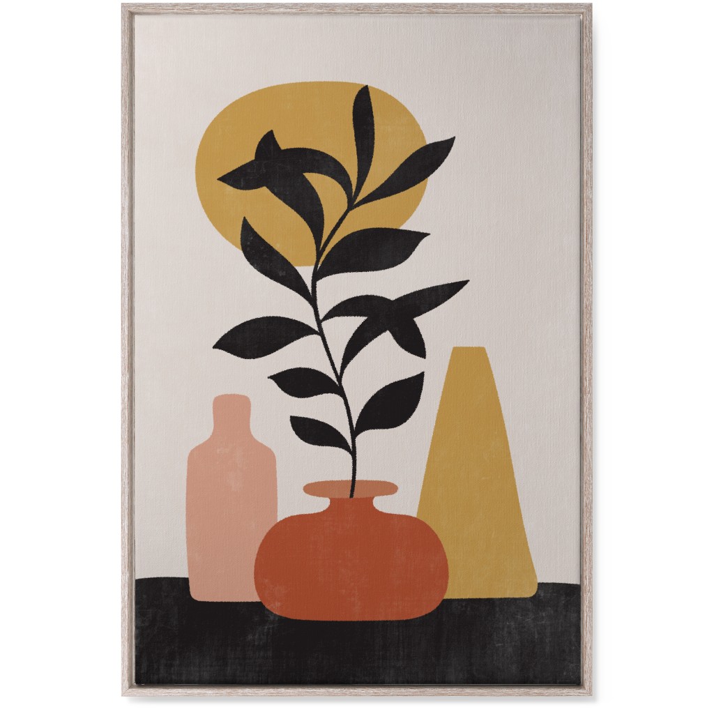 Earthen Mantel - Terracotta Wall Art, Rustic, Single piece, Canvas, 24x36, Orange, Orange