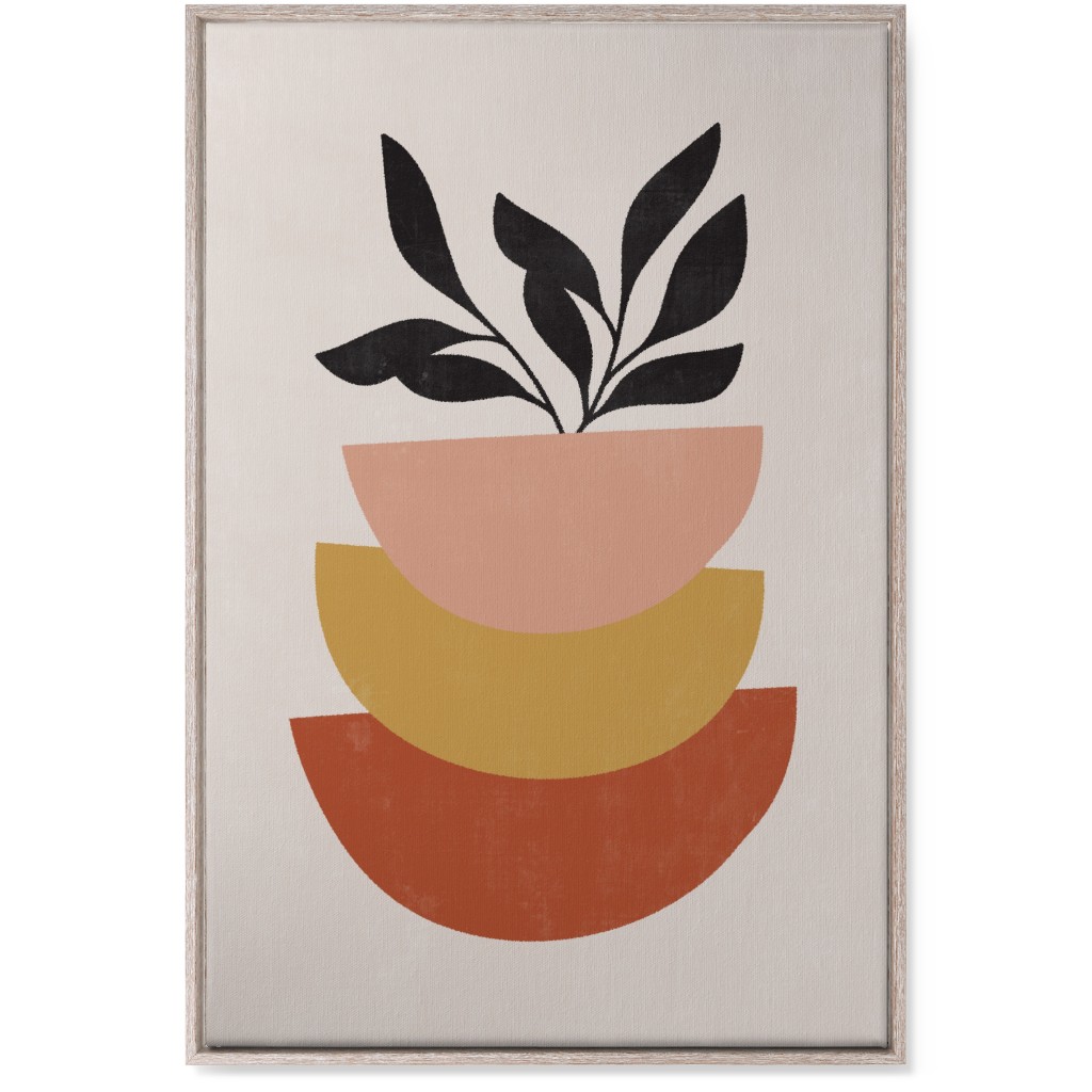 Earthen Plants - Terracotta Wall Art, Rustic, Single piece, Canvas, 24x36, Orange, Orange