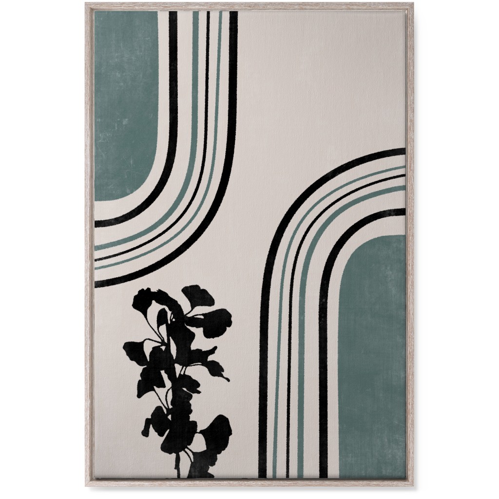 Modern Garden Pathway - Green and Ivory Wall Art, Rustic, Single piece, Canvas, 24x36, Green, Classic Green