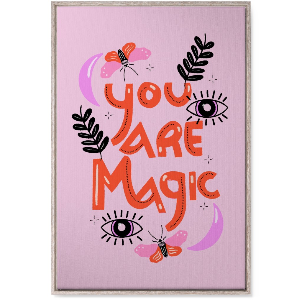 You Are Magin - Red and Pink Wall Art, Rustic, Single piece, Canvas, 24x36, Pink