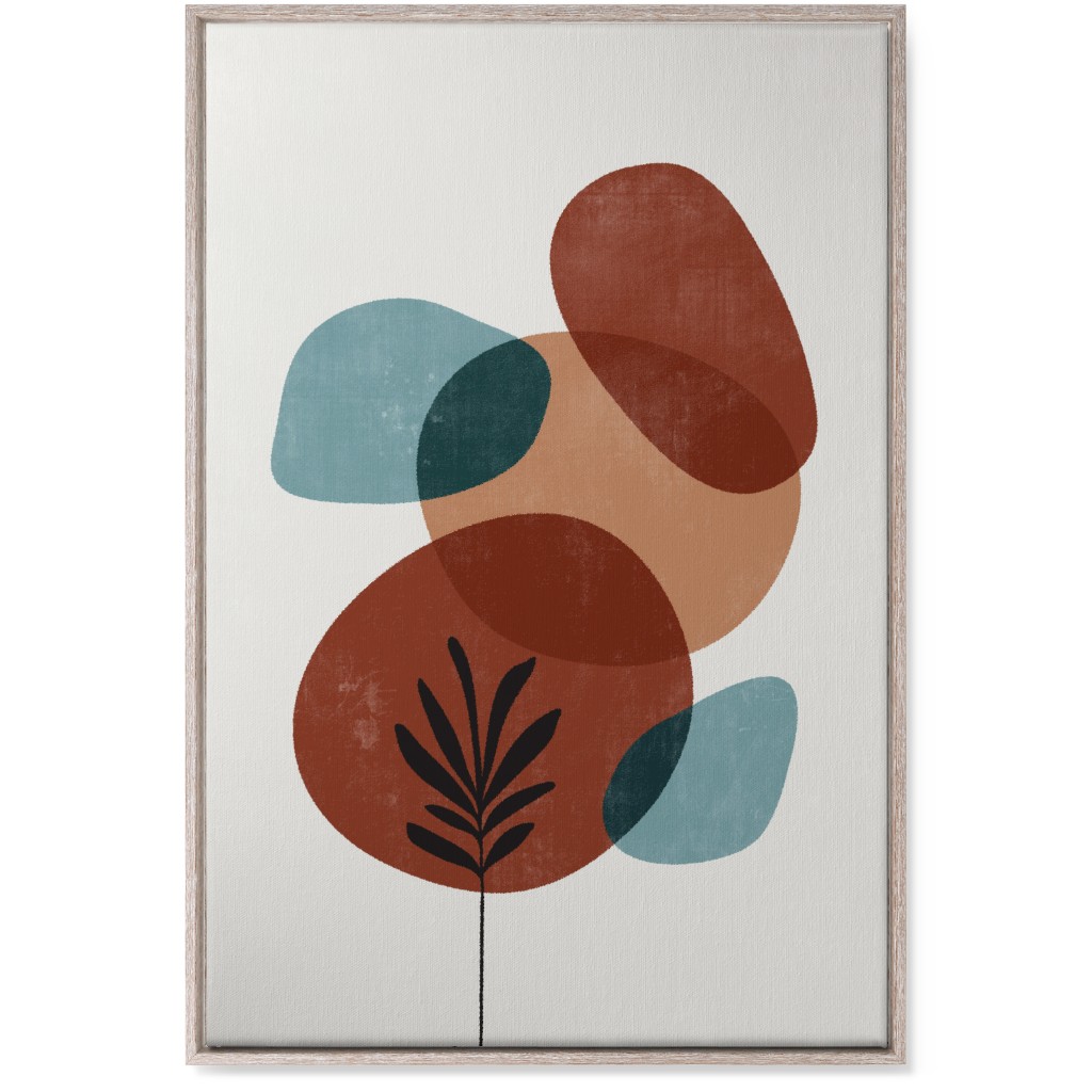 Abstract Leaf Orb - Terracotta and Ivory Wall Art, Rustic, Single piece, Canvas, 24x36, Brown, Brown