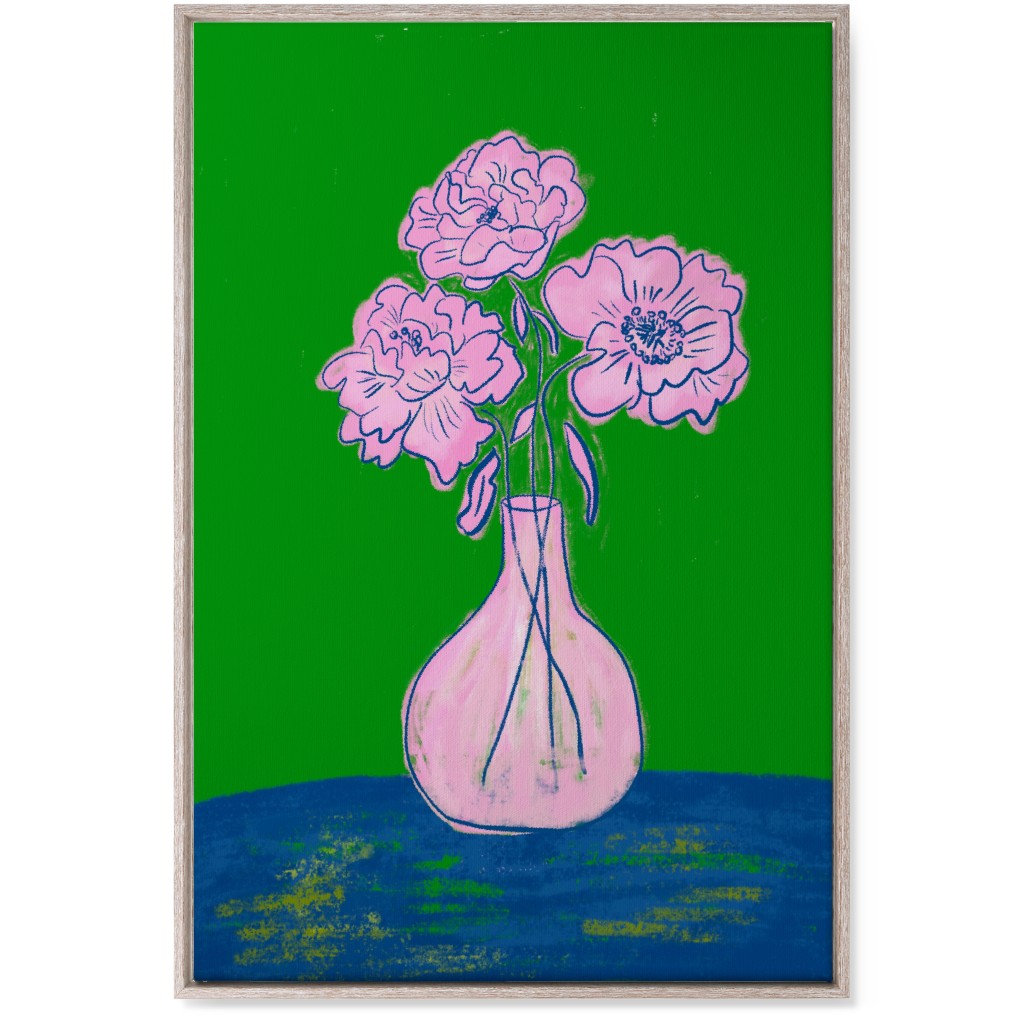 Party Florals - Multi Wall Art, Rustic, Single piece, Canvas, 24x36, Green, Classic Green