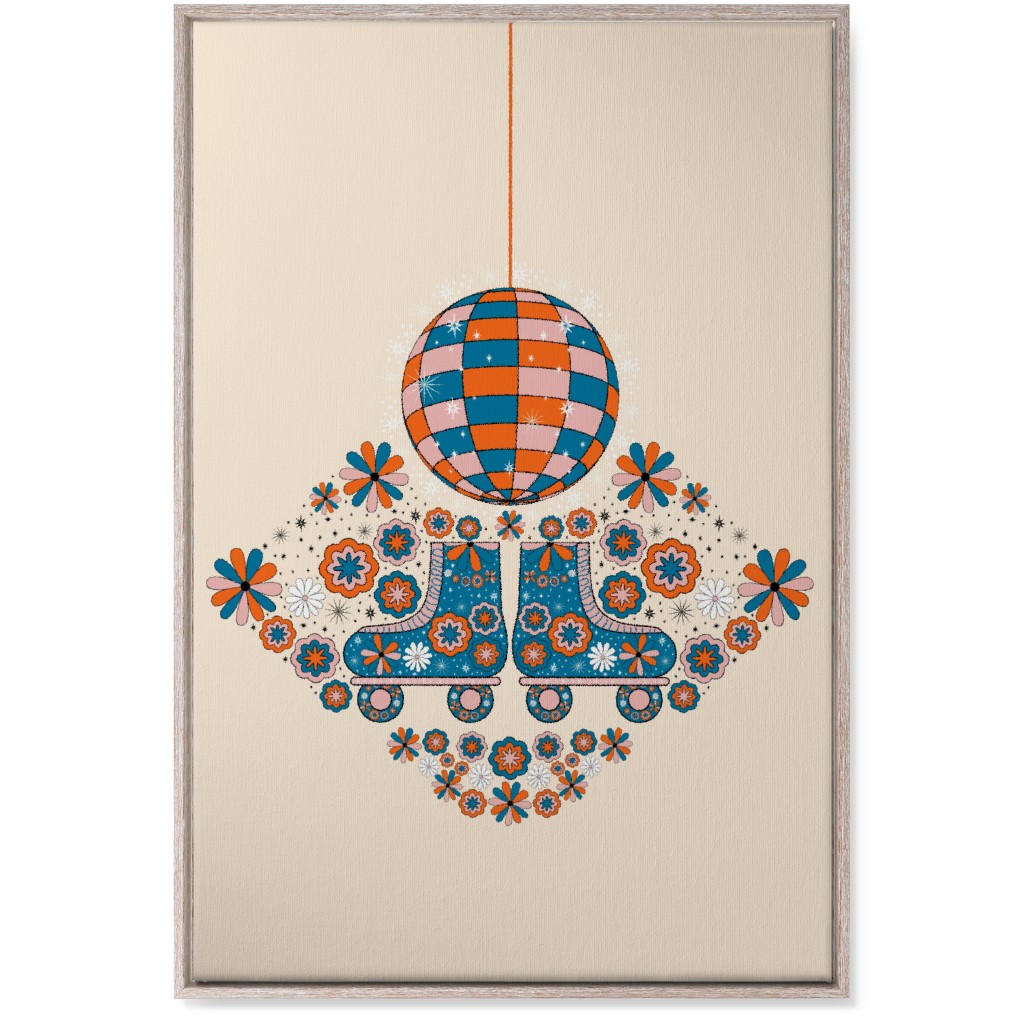 Retro 70s Roller Disco - Multi Wall Art, Rustic, Single piece, Canvas, 24x36, Multicolor
