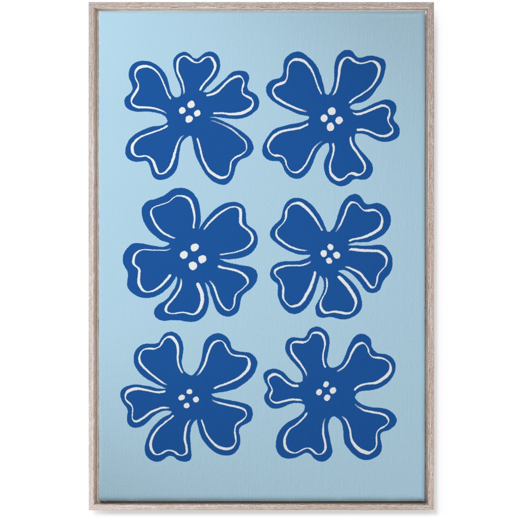 Blue Floral Canvas Wall Art