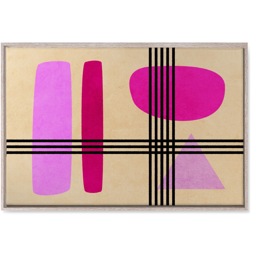 Criss-Cross Abstract Wall Art, Rustic, Single piece, Canvas, 24x36, Pink