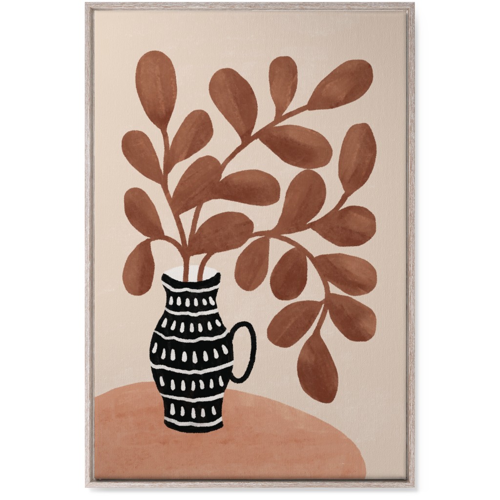 the Vase I - Neutral Wall Art, Rustic, Single piece, Canvas, 24x36, Brown