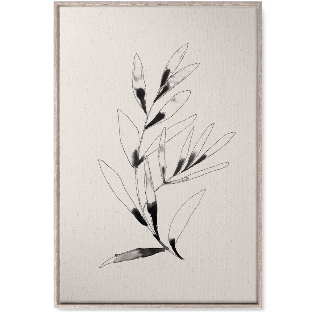 Olive Branch Watercolor - Neutral Wall Art, Rustic, Single piece, Canvas, 24x36, Beige