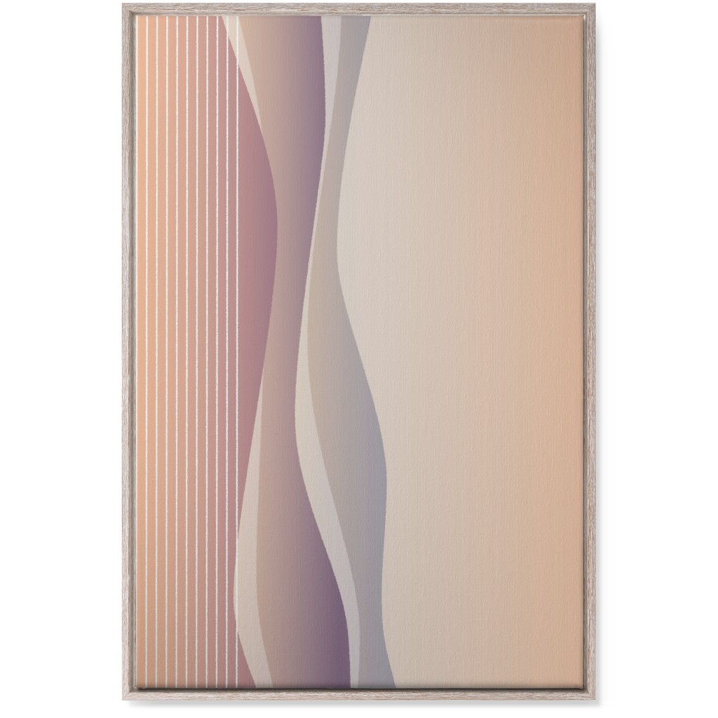 Curves Abstract - Neutral Wall Art, Rustic, Single piece, Canvas, 24x36, Pink