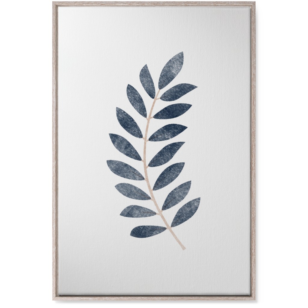 Botanical Leaf Ii Wall Art, Rustic, Single piece, Canvas, 24x36, Blue, Storm