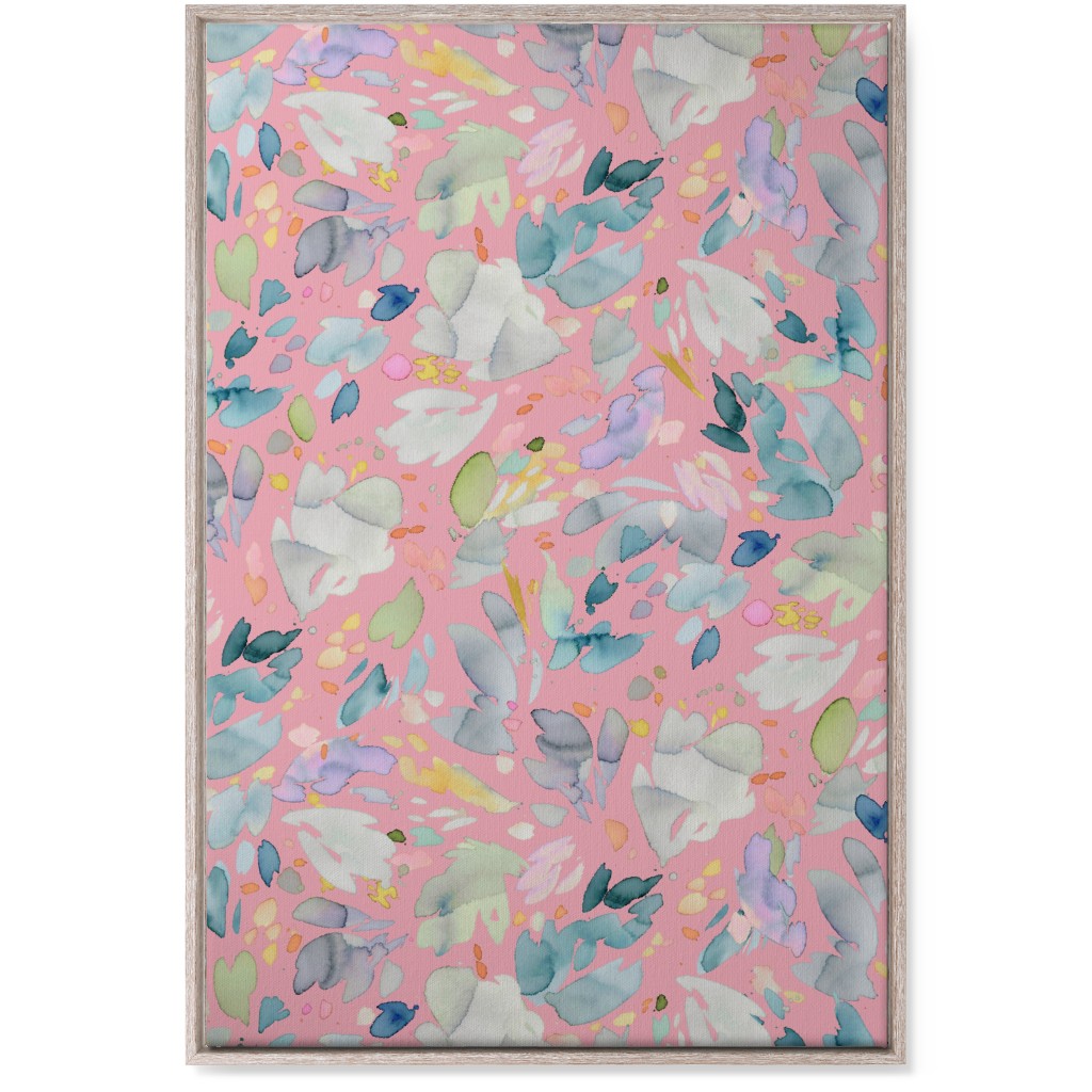 Abstract Petal Flowering Wall Art, Rustic, Single piece, Canvas, 24x36, Pink, Blush