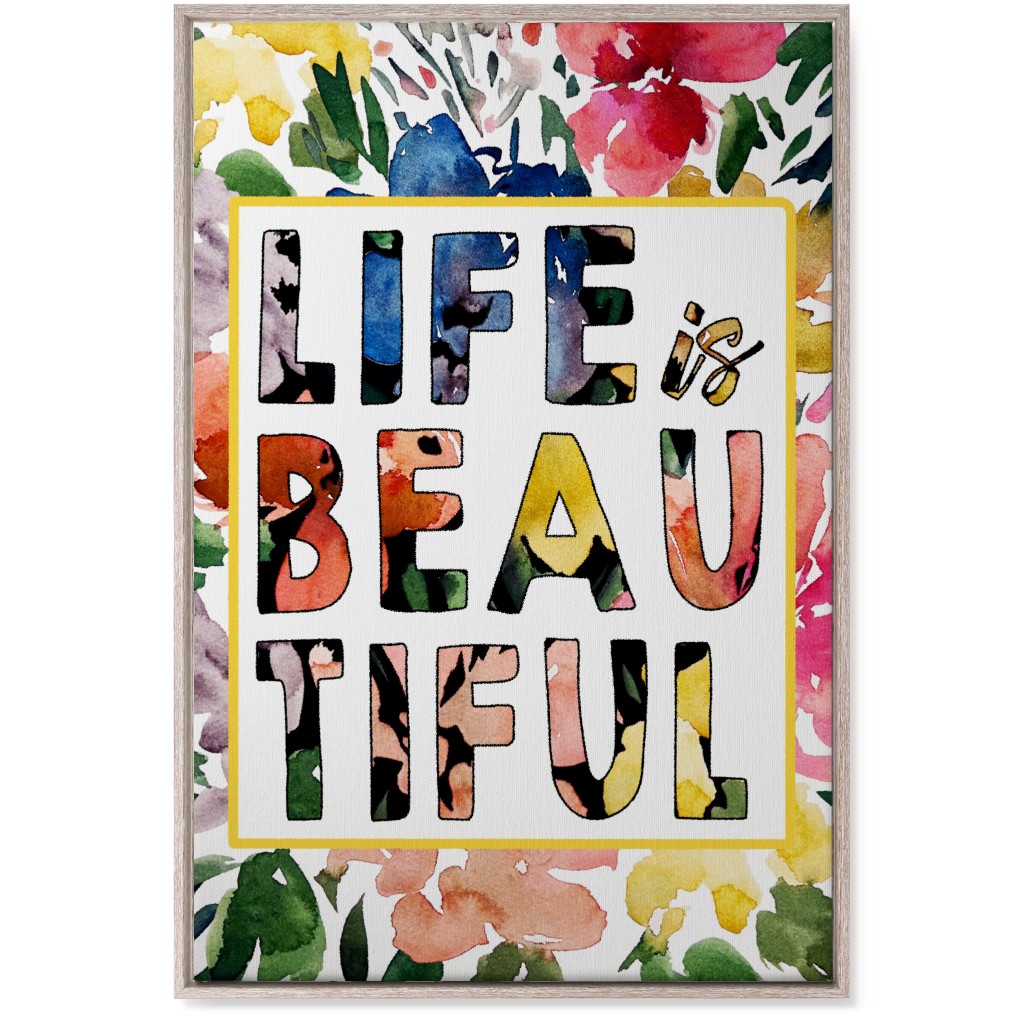 Life Is Beautiful - Multi Wall Art, Rustic, Single piece, Canvas, 24x36, Multicolor