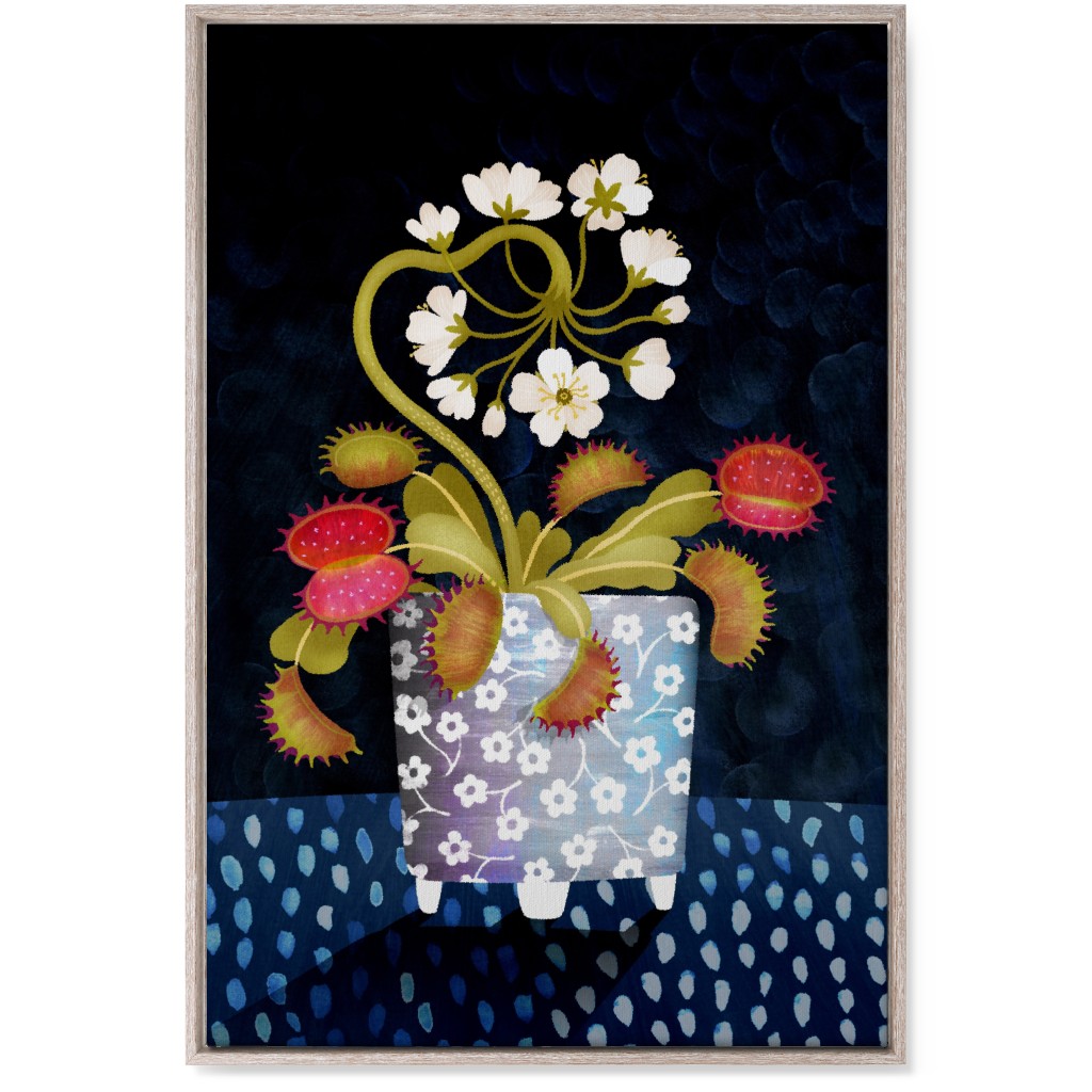 Venus Flytrap - Dark Wall Art, Rustic, Single piece, Canvas, 24x36, Multicolor