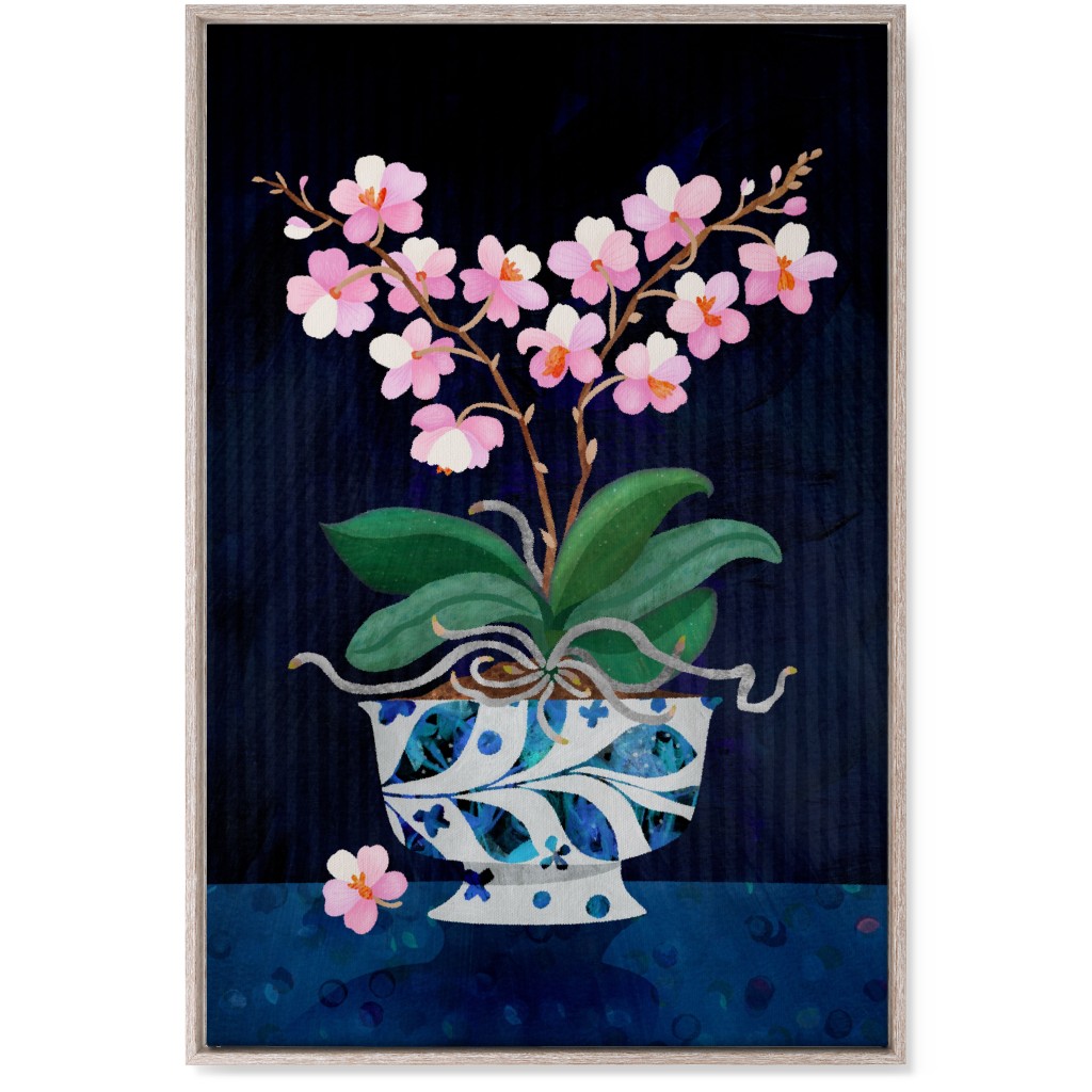 Orchid in Bloom - Dark Wall Art, Rustic, Single piece, Canvas, 24x36, Multicolor