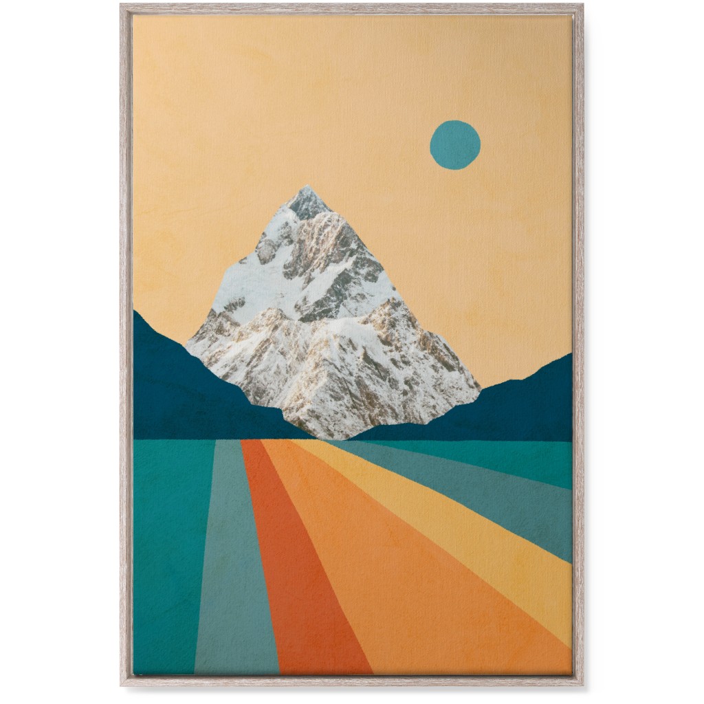 Retro Mountain - Multi Wall Art, Rustic, Single piece, Canvas, 24x36, Multicolor