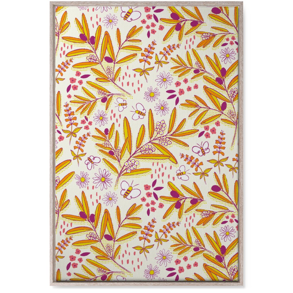 Olive and Honey Optimist - Yellow and Purple Wall Art, Rustic, Single piece, Canvas, 24x36, Yellow, Classic Yellow