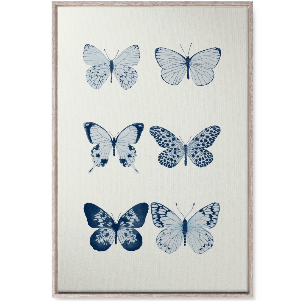Butterflies Pairs Wall Art, Rustic, Single piece, Canvas, 24x36, Blue
