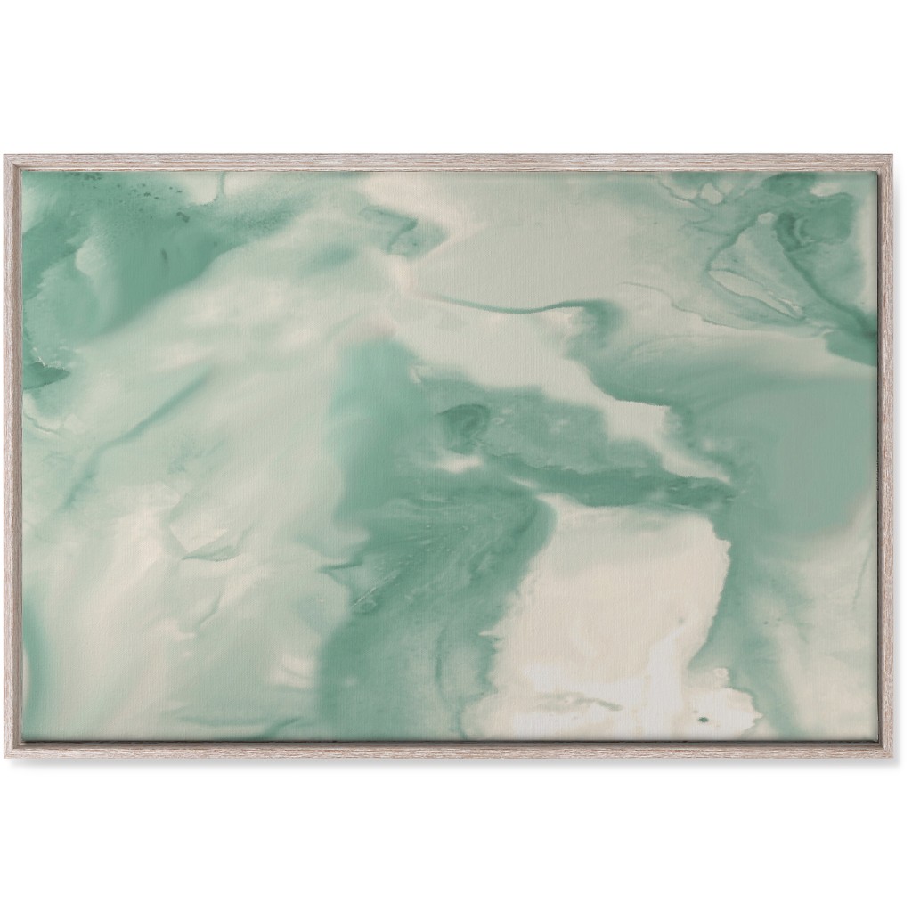 Abstract Watercolor Marble Wall Art, Rustic, Single piece, Canvas, 24x36, Green
