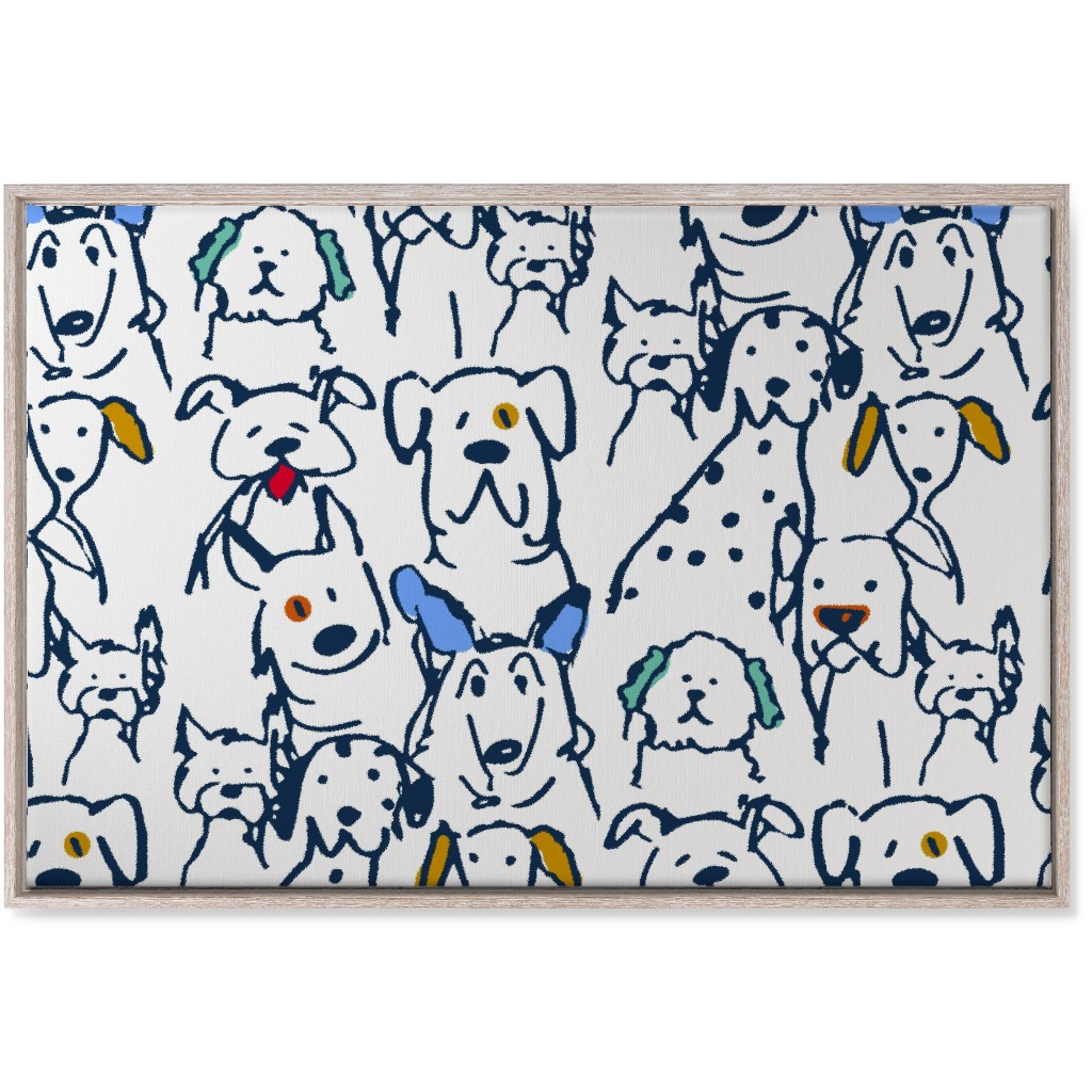 Color Pop Doodle Dogs Wall Art, Rustic, Single piece, Canvas, 24x36, Multicolor