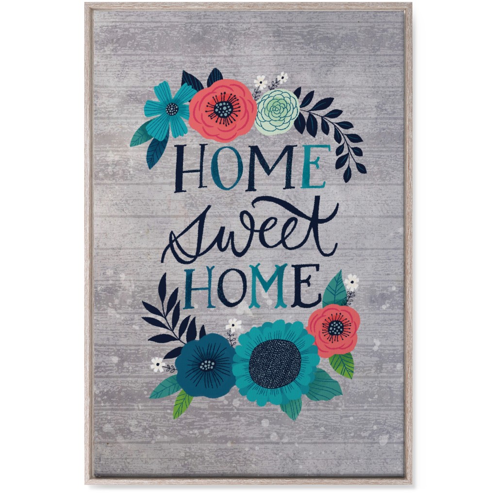 Home Sweet Home - Gray Wall Art, Rustic, Single piece, Canvas, 24x36, Gray