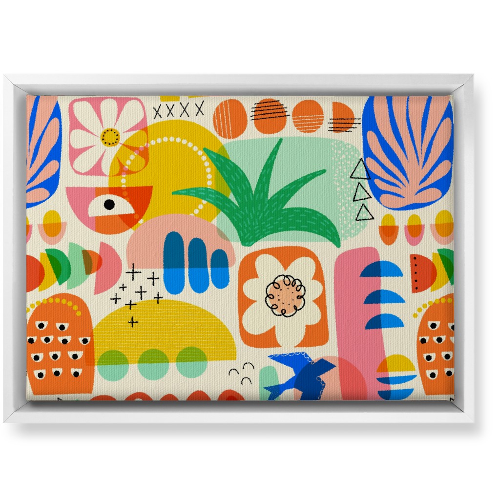 Abstract Shapes Collage - Multi Wall Art, White, Single piece, Canvas, 10x14, Multicolor